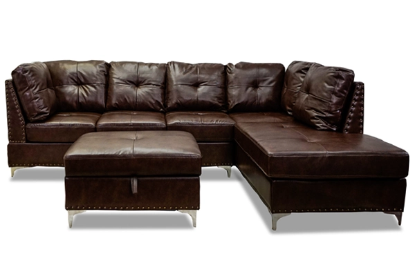 Manhattan Sectional Sofa in Brown Chenille