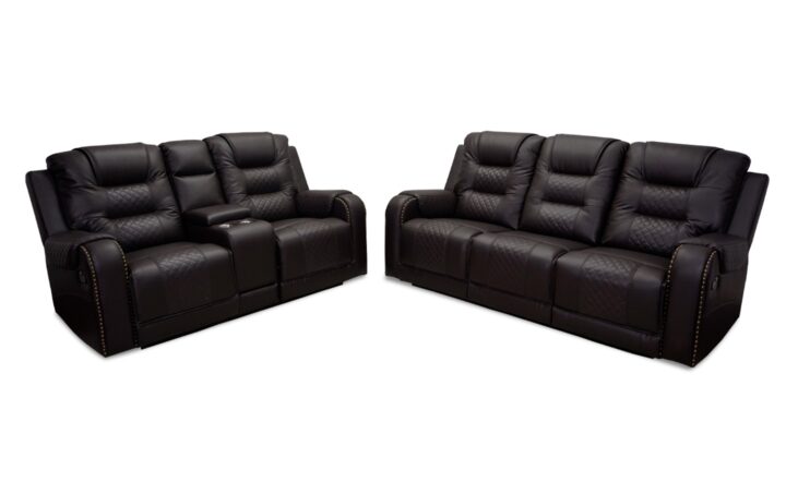 Forbes Reclining Sofa and Loveseat in brown