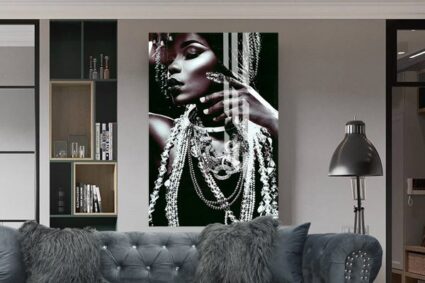 Art - Tempered Glass - Glam Woman in silver