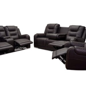 Forbes Reclining Sofa, Loveseat and Recliner in brown