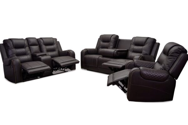 Forbes Reclining Sofa, Loveseat and Recliner in brown