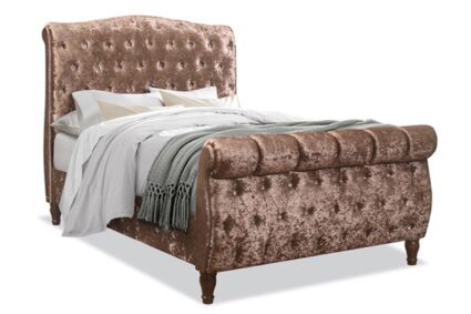 Alisha Bed in Brown Velvet