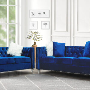 Artic Sofa and Loveseat Lifestyle in Blue