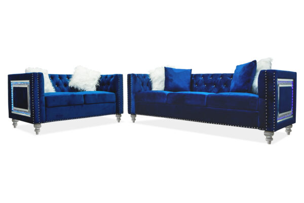 Artic Blue Sofa and Loveseat - 01