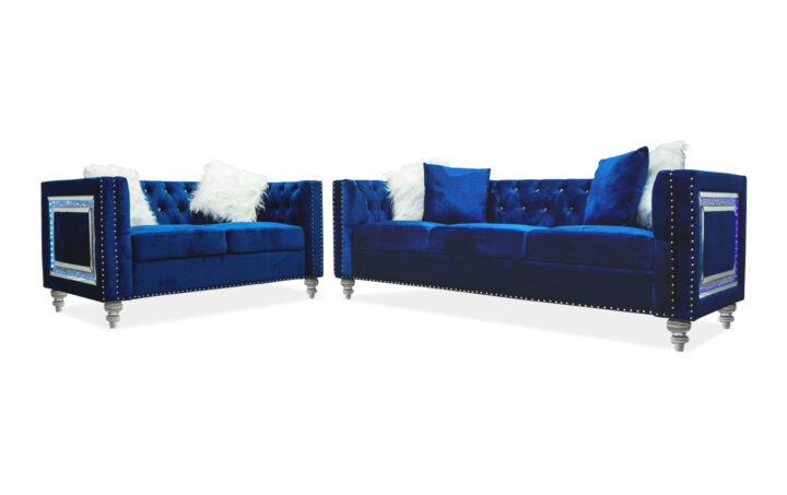 Artic Blue Sofa and Loveseat - 01