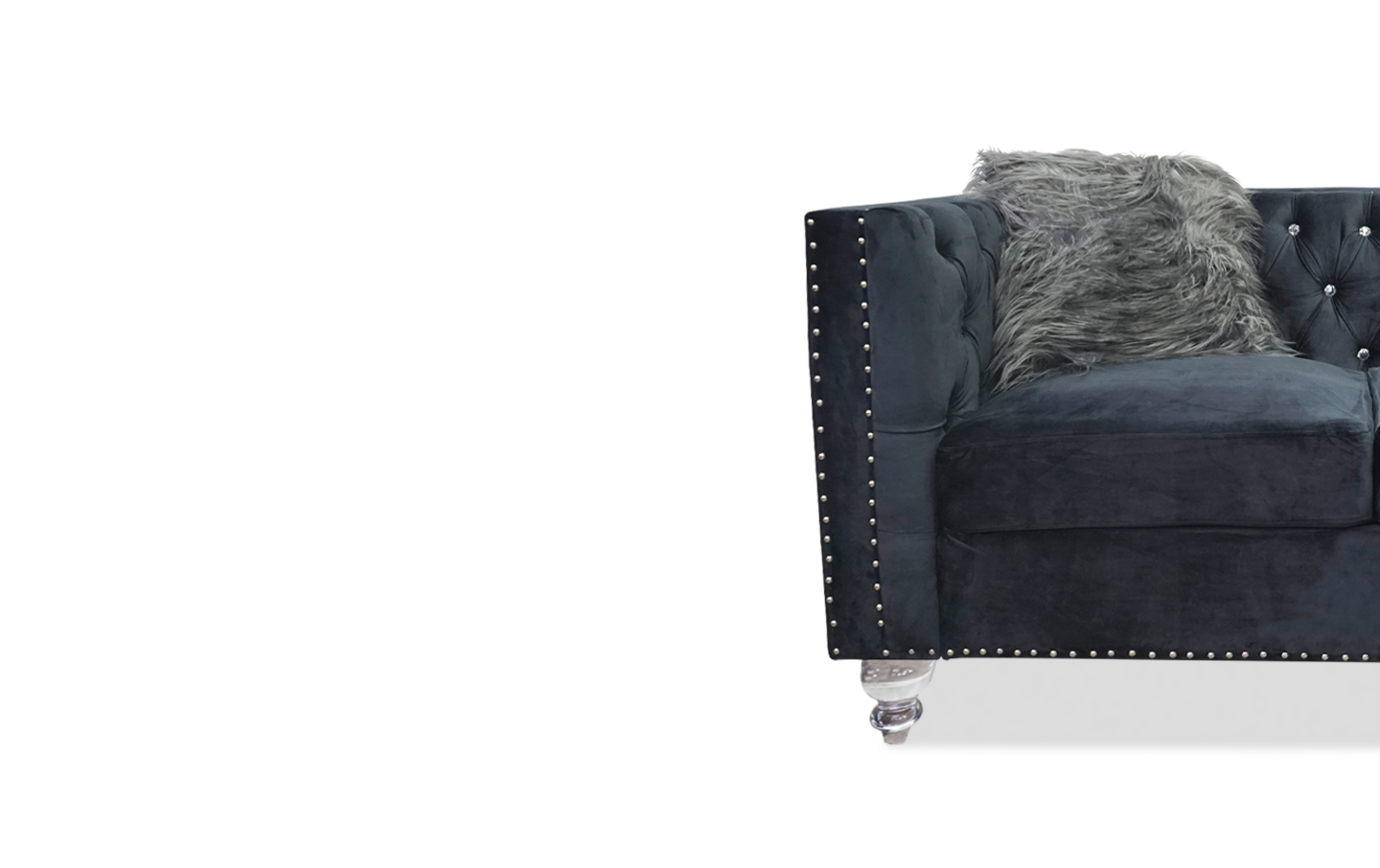 Artic Black Loveseat - 02