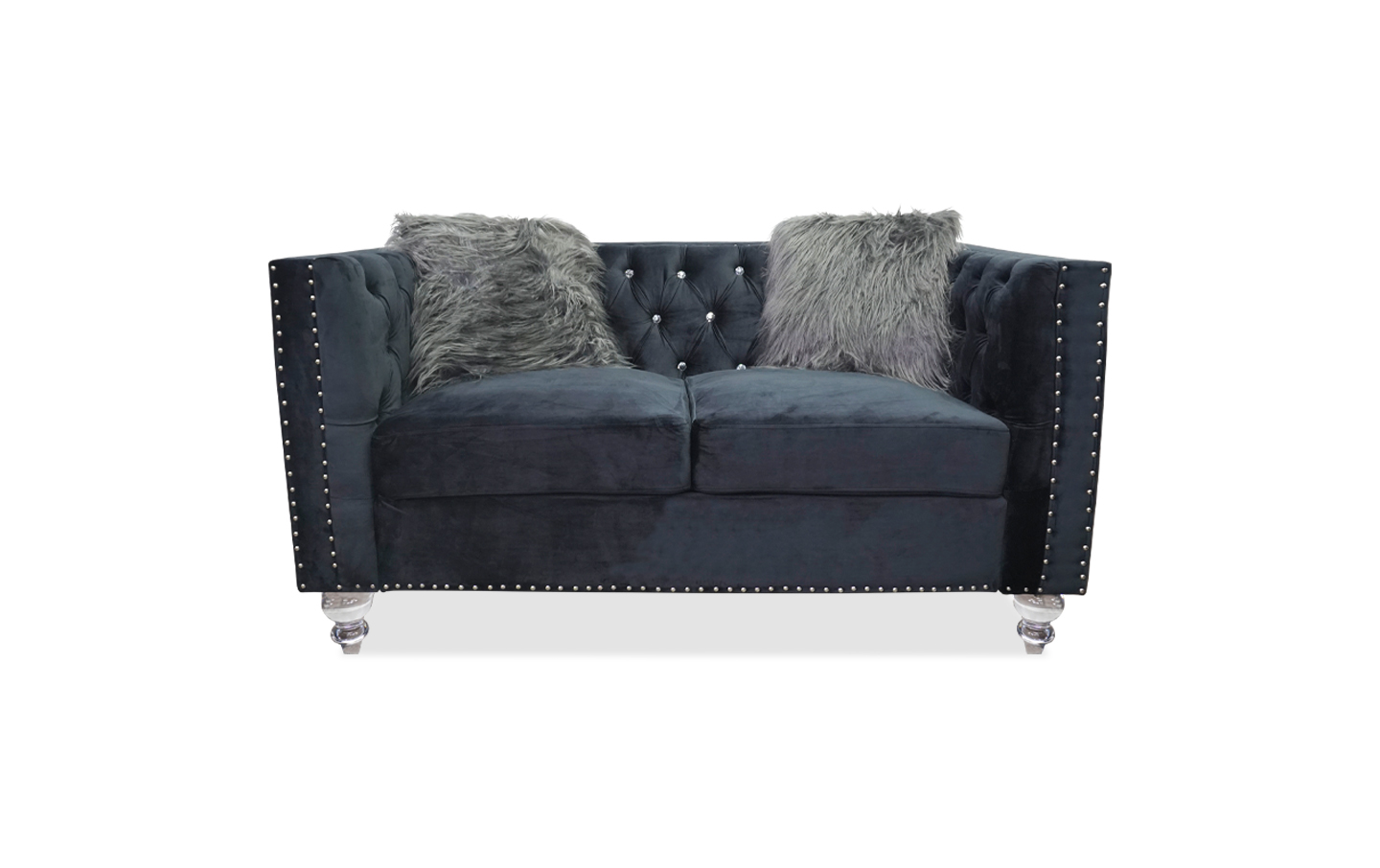 Artic Black Loveseat - 01