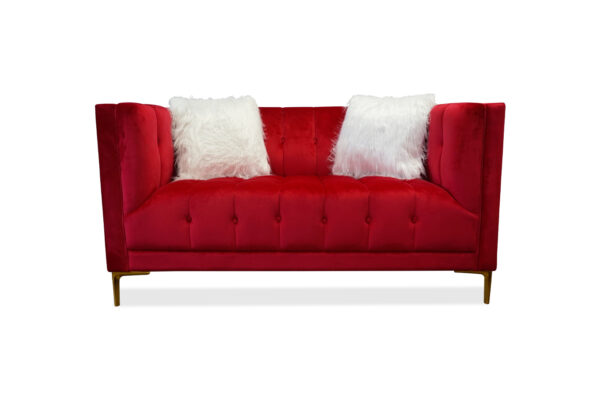 Ashley Red Loveseat - 01