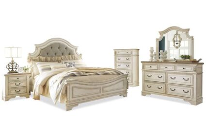 Realyn Bed, Dresser & Mirror