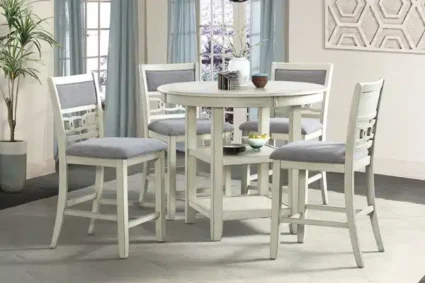 Amherst Pub Dining Set in White