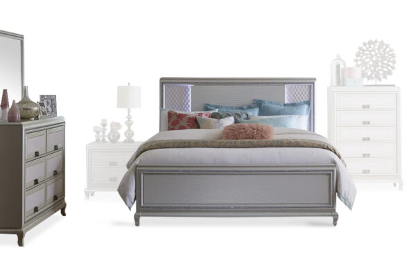 Delia Bed, Dresser and Mirror