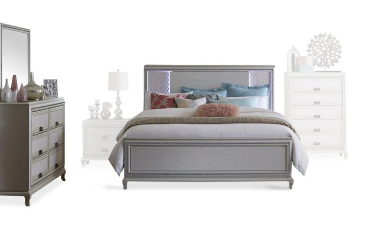 Delia Bed, Dresser and Mirror