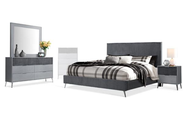 Enzo bed, dresser, mirror and nightstand