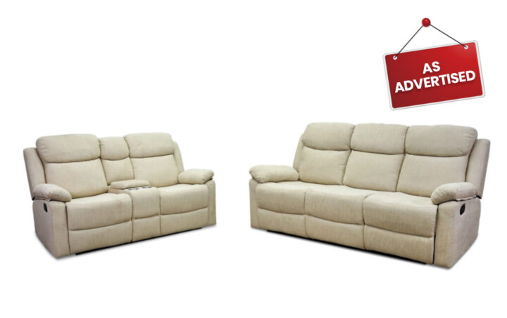 Greige Reclining Sofa and Loveseat