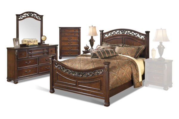 Leahlyn bed, dresser, mirror and chest