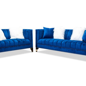 Lexi Sofa and Loveseat in Blue