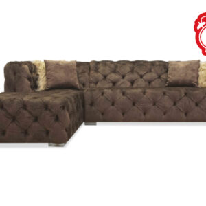 Lola Sectional in Brown Velvet