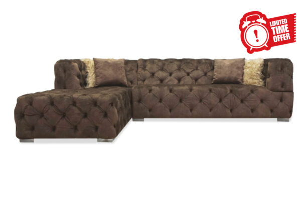 Lola Sectional in Brown Velvet