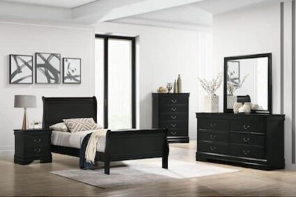 Louis Philippe Bed, Dresser & Mirror
