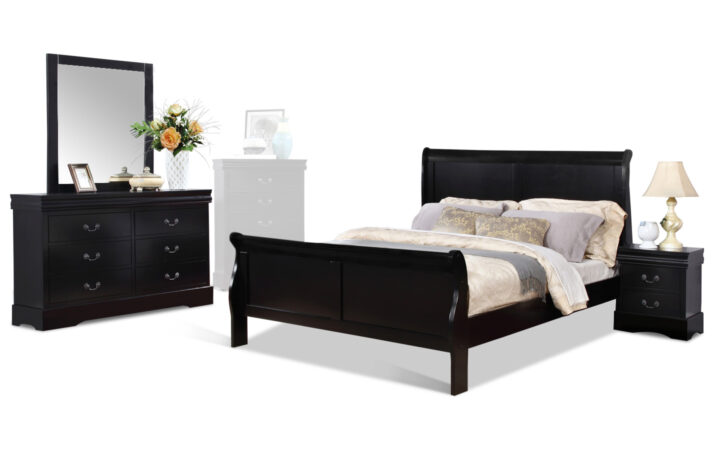 Louis philippe Bed, Dresser, Mirror and Nightstand