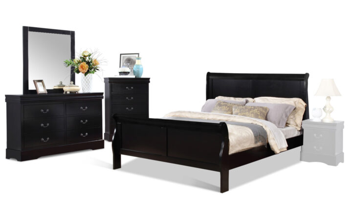 Louis philippe Bed, Dresser, Mirror and Chest