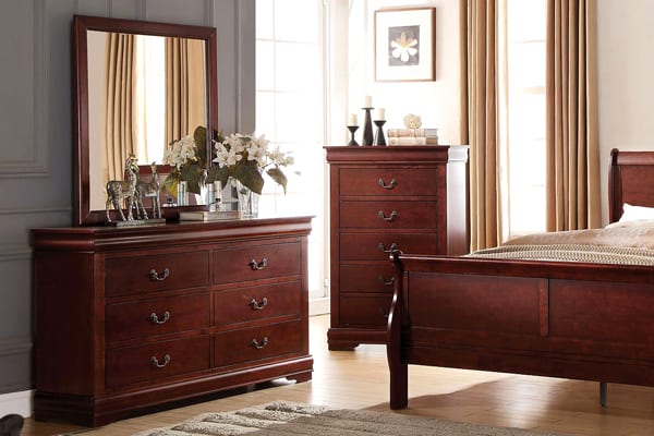  Acme Louis Philippe 5-Drawer Wooden Chest in Cherry