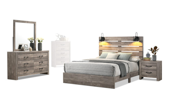 Maria bed, dresser, mirror and nightstand