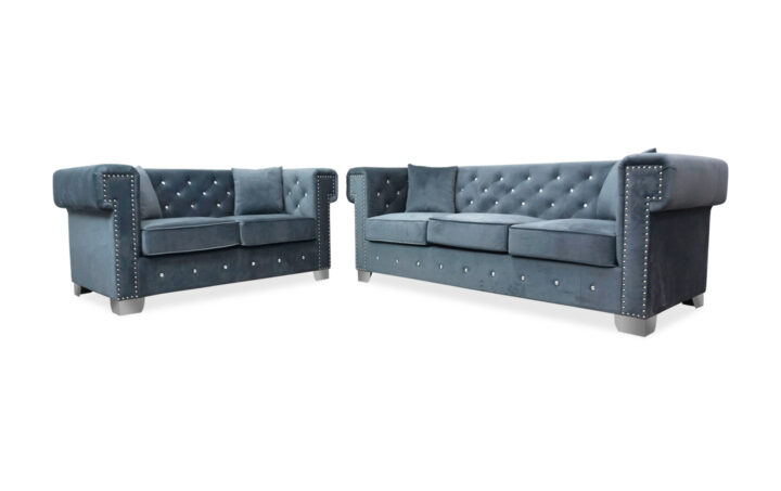 Maysville Sofa and Loveseat in Gray - 01