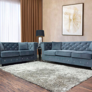 Maysville Sofa and Loveseat in Gray Lifestyle