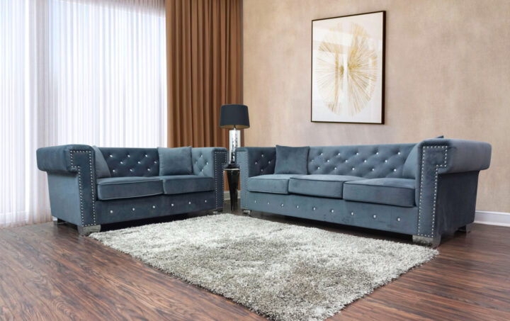 Maysville Sofa and Loveseat in Gray Lifestyle