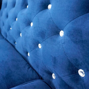 Maysville Sofa and Loveseat in Navy Closeup - 01