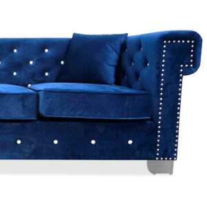 Maysville Sofa and Loveseat in Navy Closeup - 02