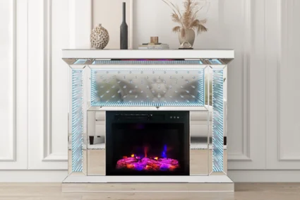 Conte Electric Fireplace with LED Lights
