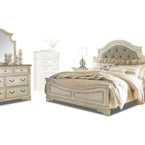 Realyn bed, dresser, mirror and nightstand