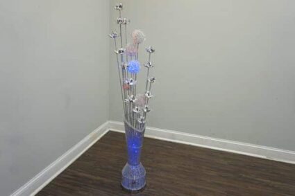 Caran Blue & Red LED Floral Lamp
