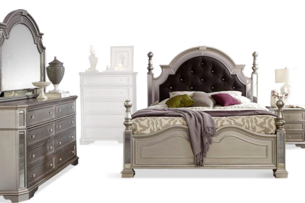 Sabrina bed, dresser, mirror and nightstand