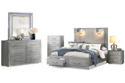 Tiffany Bed, Dresser & Mirror