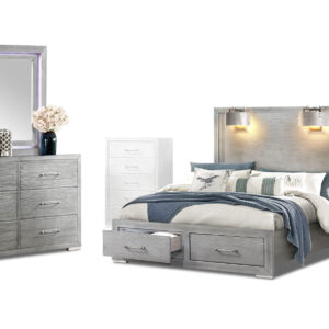 Tiffany bed, dresser, mirror and nightstand