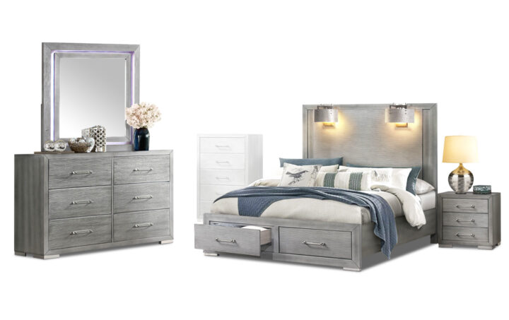 Tiffany bed, dresser, mirror and nightstand