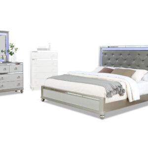 Coastales bed, dresser, mirror and nightstand