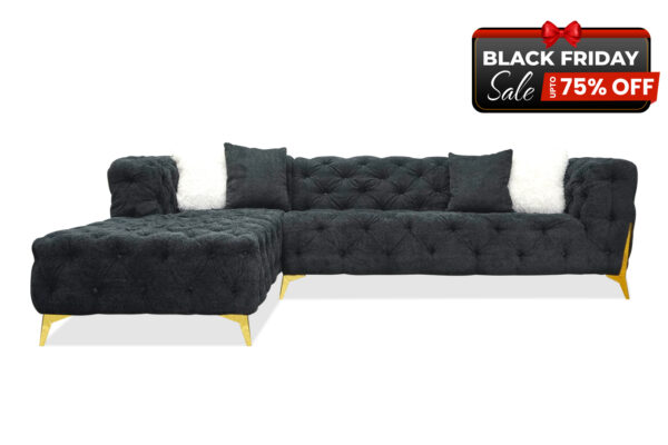 Evainna Sectional in Dark gray Chenille - BF