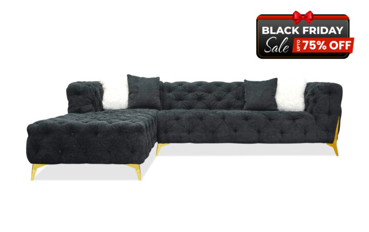 Evainna Sectional in Dark gray Chenille - BF