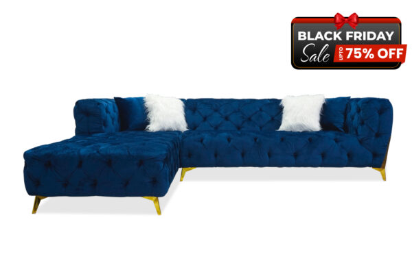 Evainna Sectional in Blue Velvet - BF