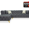 Evainna Sectional in Gray Velvet - BF