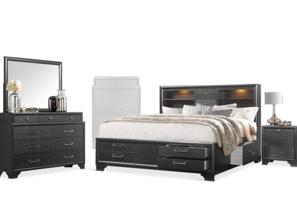 Jordyn bed, dresser, mirror and nightstand