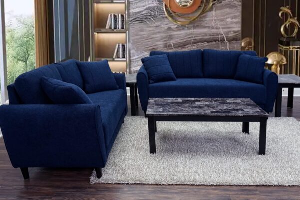 Holly Sofa and Loveseat in Blue