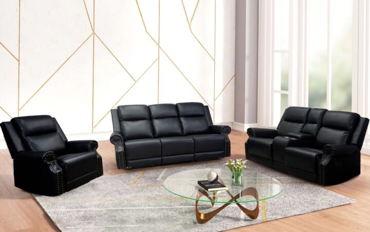 Marco Reclining Sofa & Loveseat in Black