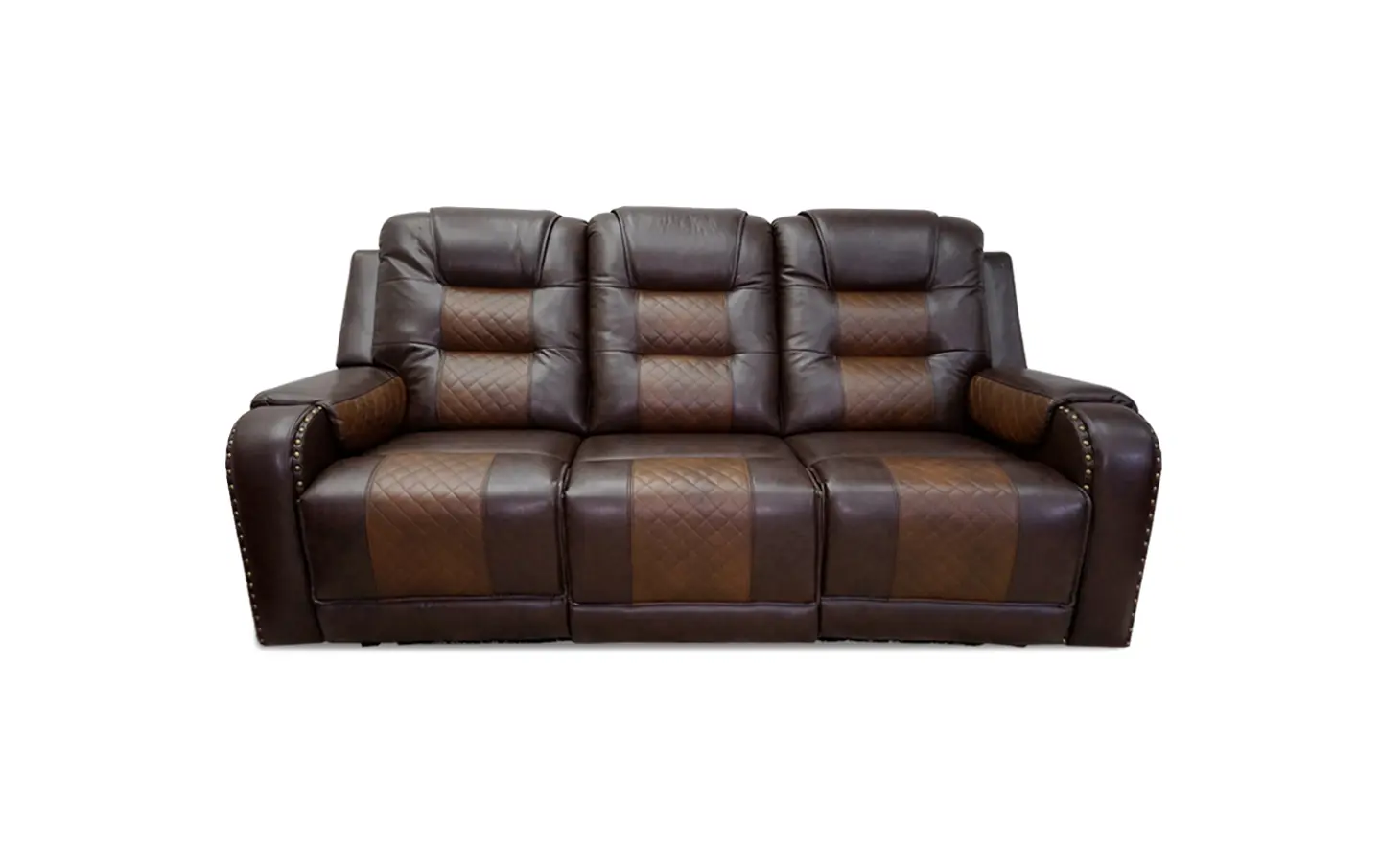 Forbes Reclining Sofa in 2 tone Brown