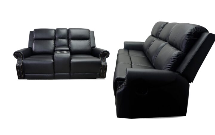 Marco Reclining Sofa & Loveseat in Black