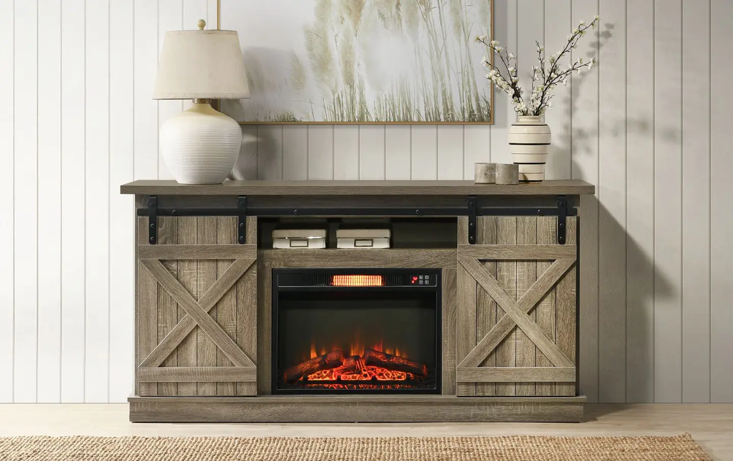 Brice TV Stand with Electric Fireplace